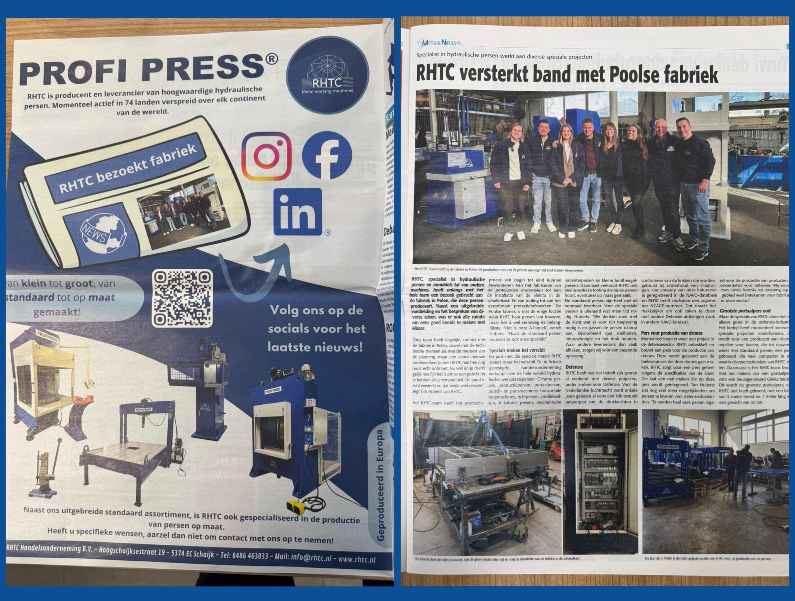 Artikel Metaalnieuws Profi Press RHTC 